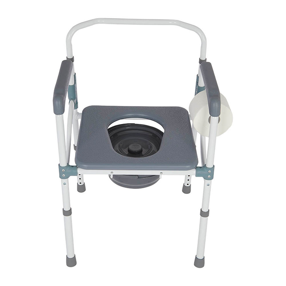 Thumbnail: Folding Powder Coated Aluminum Commode 3 In 1