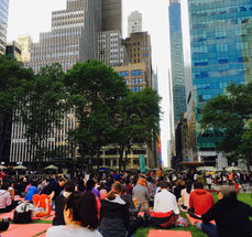 Bryant Park Yoga - in NY - the city that never sleeps
