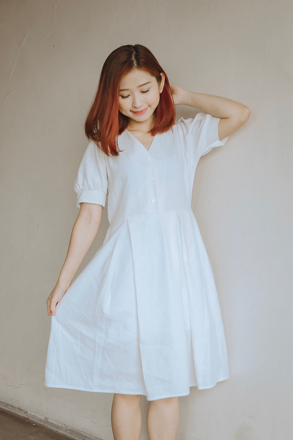 Mina Linen Dress - White