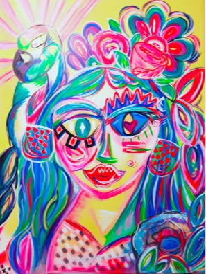 Thumbnail: Bamboo Frame Goddess of the Blooming Garden: Nature's Divine Creation Print