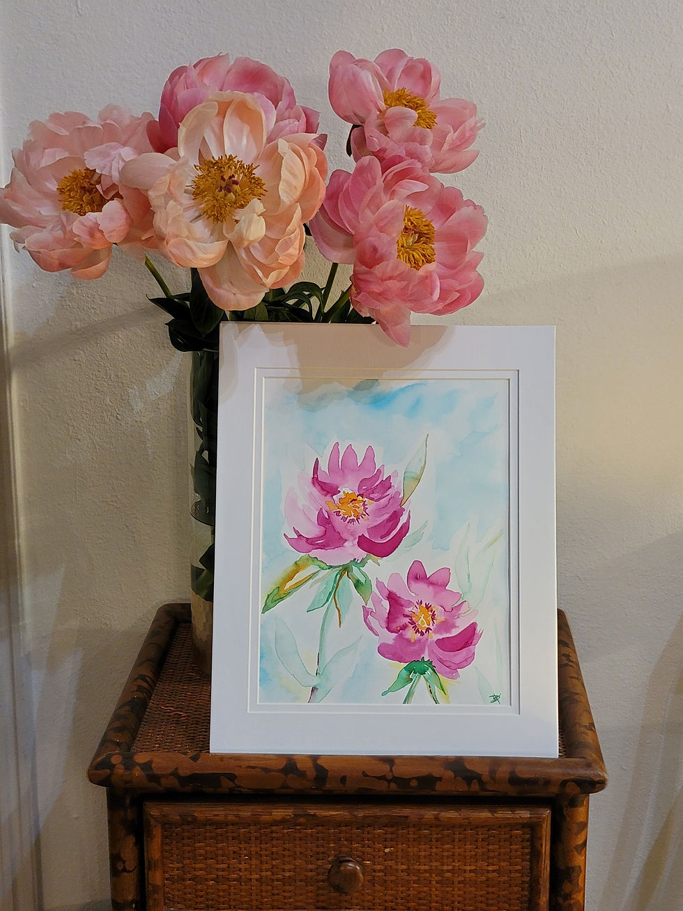 Thumbnail: Peonies in Bloom, Original Watercolor