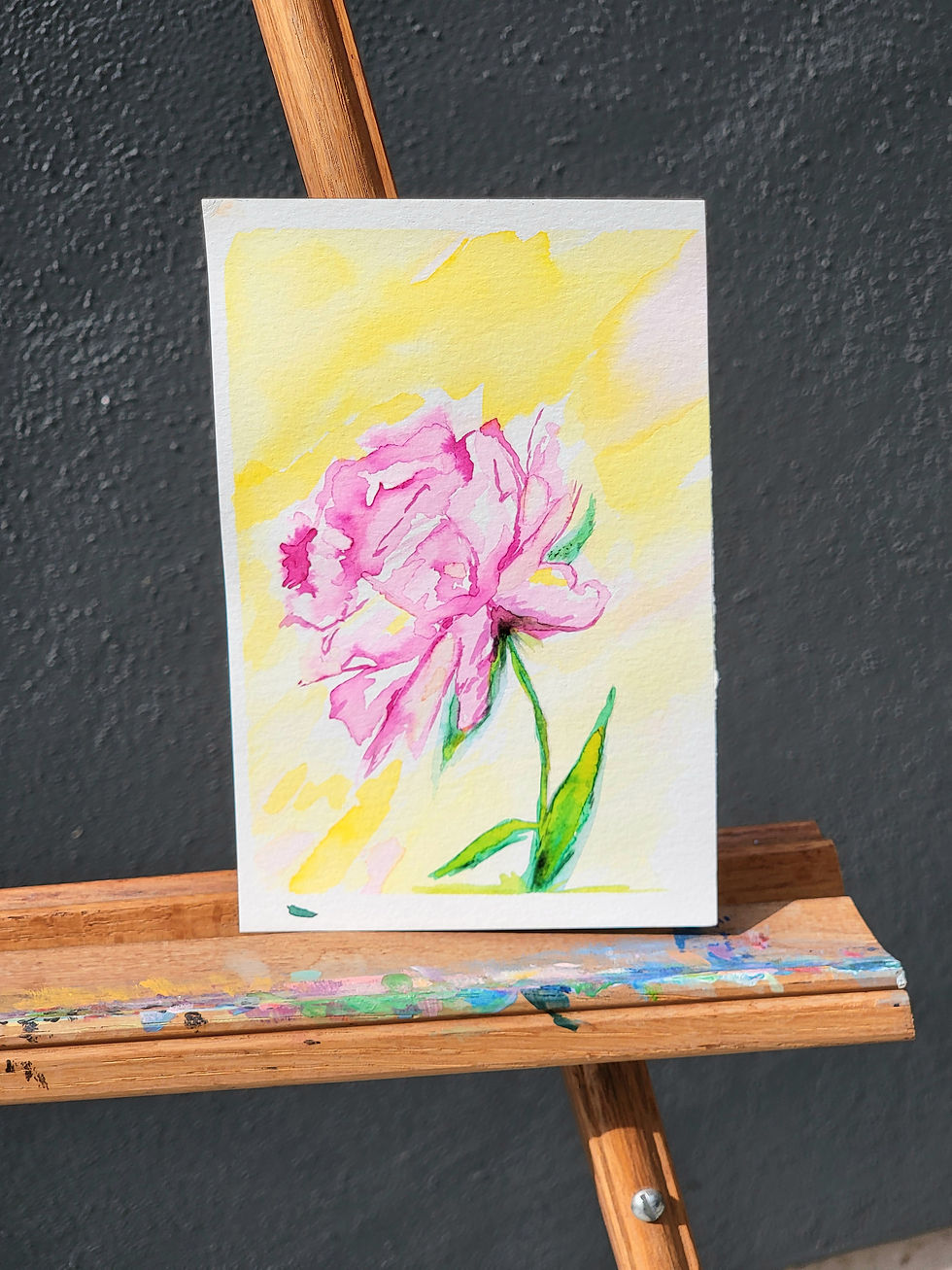 Thumbnail: Floral Study of a Peony II, Original Watercolor 