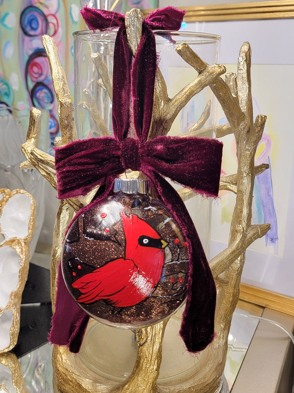 Thumbnail: Pre-order: Single Red Bird Cardinal Custom Ornament
