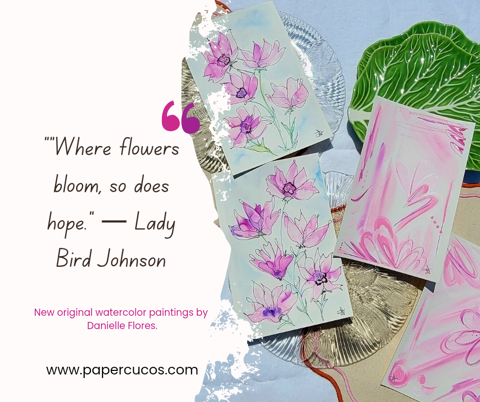 Thumbnail: Fuschia Wildflower Watercolor Sketch Painting II