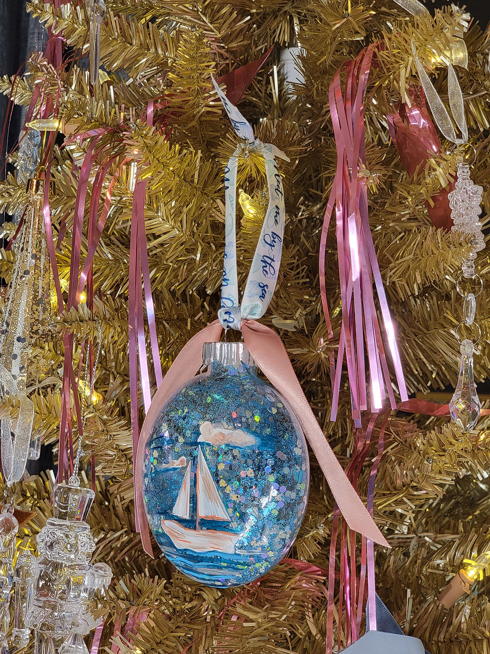 Thumbnail: "Meet Me at the Sea" Sailboat II ARTament Ornament 