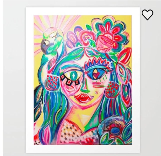 Thumbnail: Large Framed Goddess of the Blooming Garden: Nature's Divine Creation Art Print