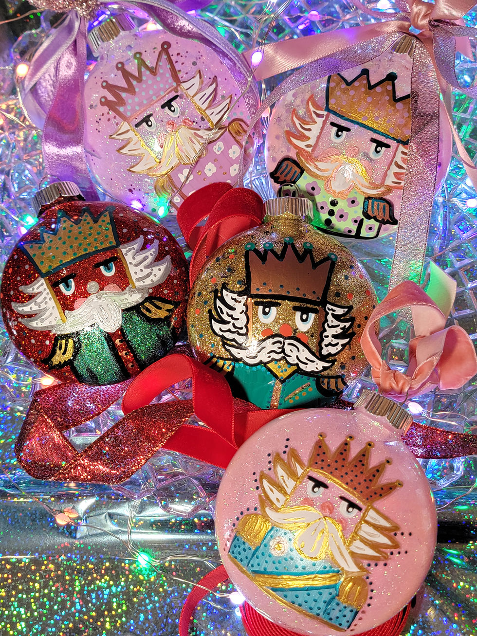 Thumbnail: Pre-order Set of 4 Nutcracker Custom Ornaments 