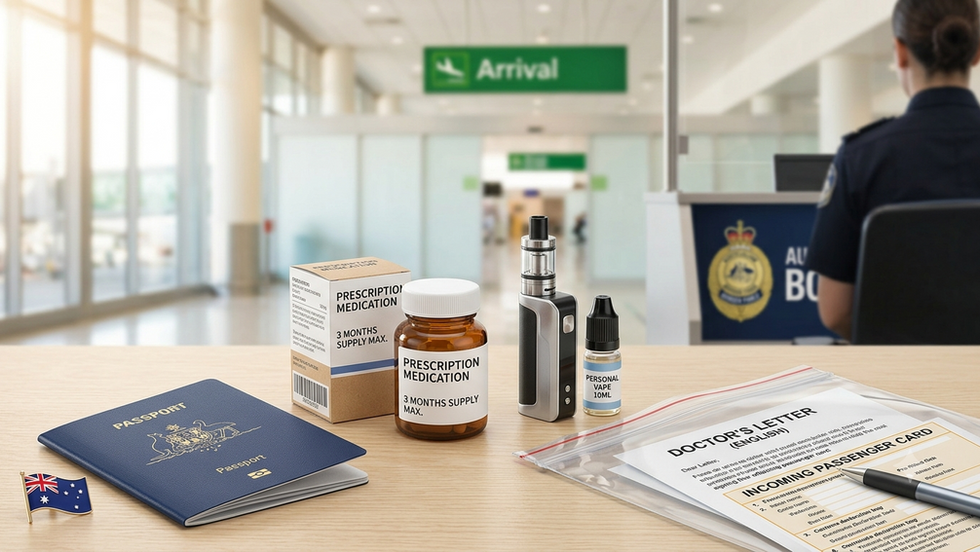 ✈️¿Viajas a Australia con medicamentos o vapes? Todo lo que Necesitas Saber