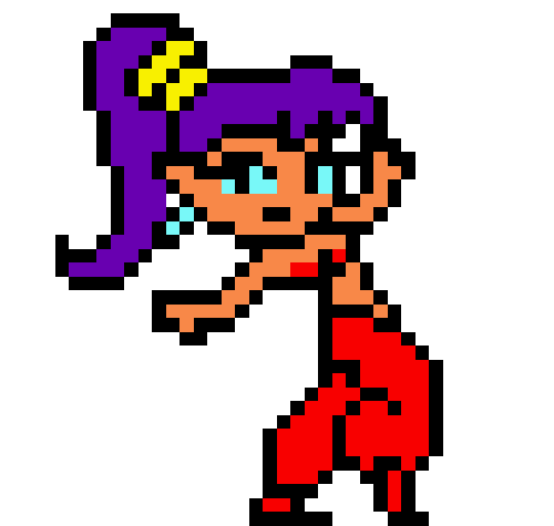 Shantae Nintendo Switch Gameboy Colour Pixel Art Dancing Sprite