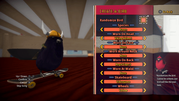 Skatebird nintendo Switch Xbox PC Playstation bird birb character creator gif