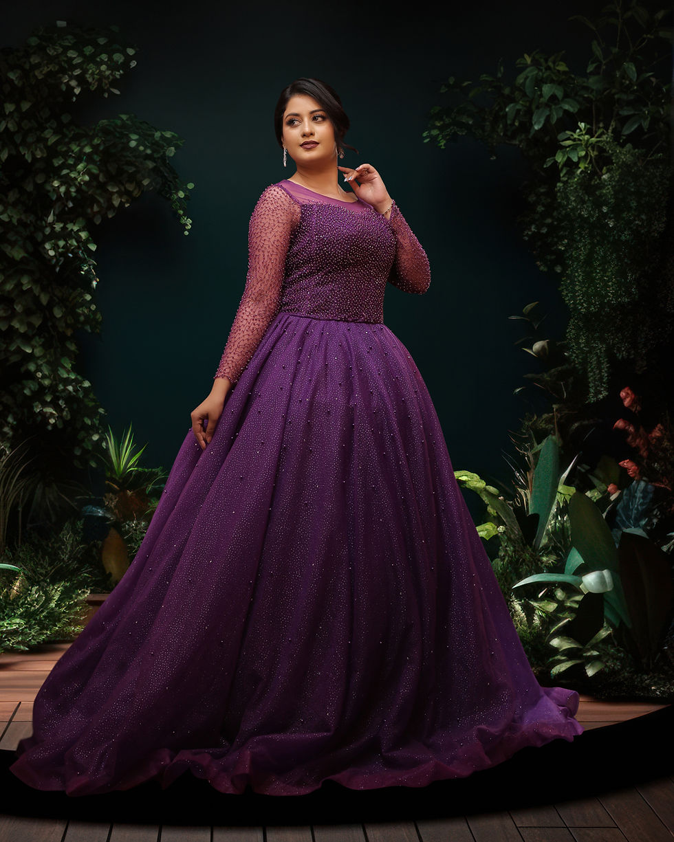 Dark Purple Ball Gown Front View