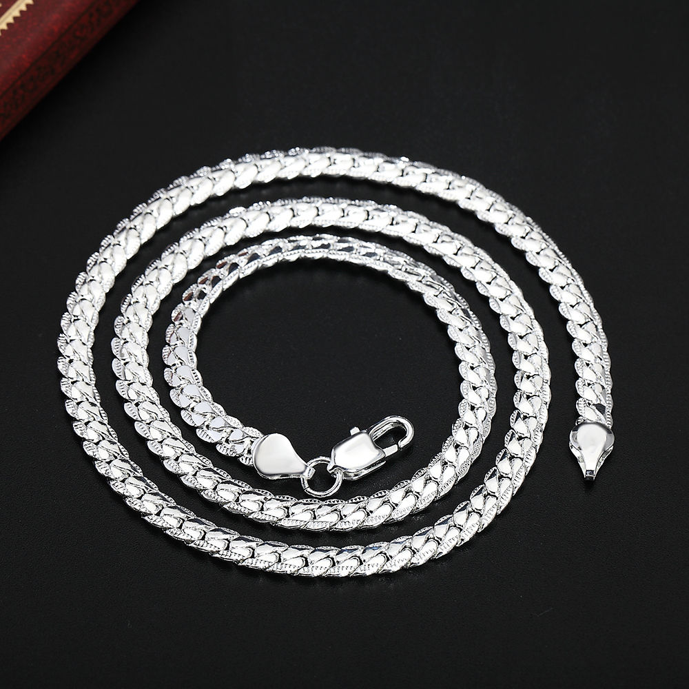 Aura Legacy™ Silver Chain | Elegant Flat Link Statement Necklace