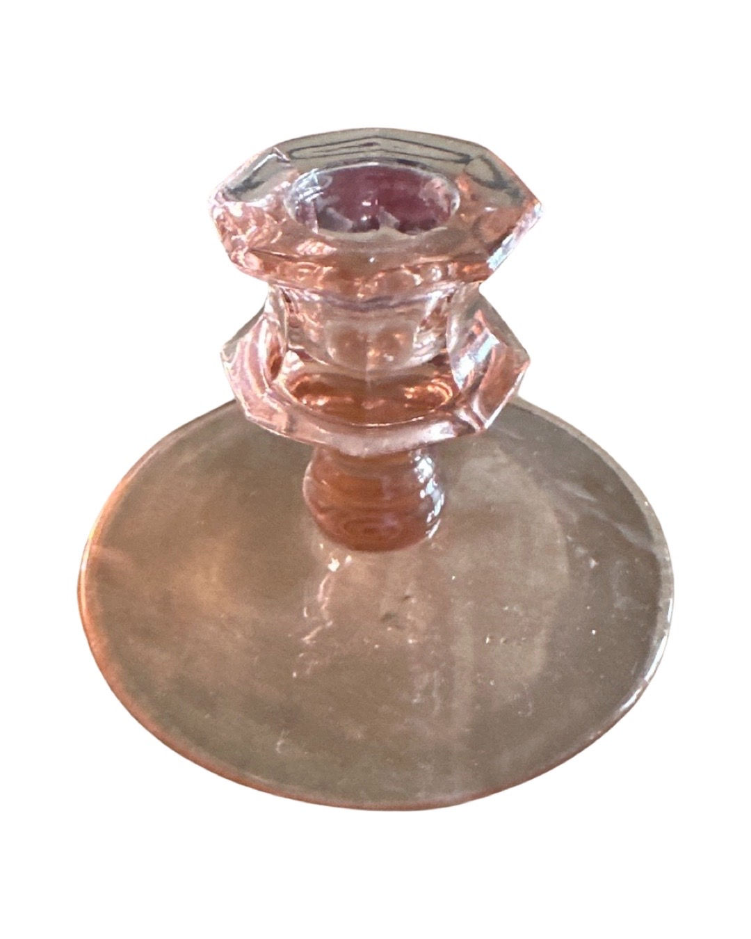 Pink Glass Taper Holder