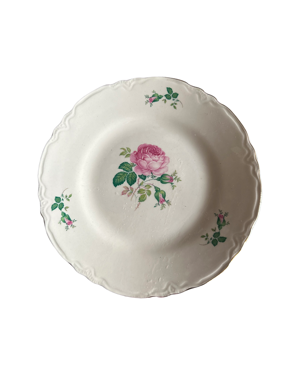 (3) Pretty in Pink Rose Plate