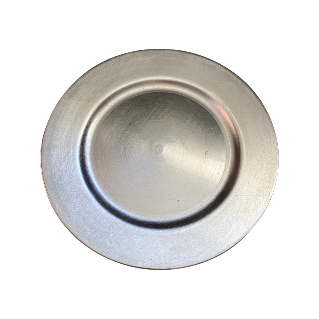 Silver Plastic Chargers