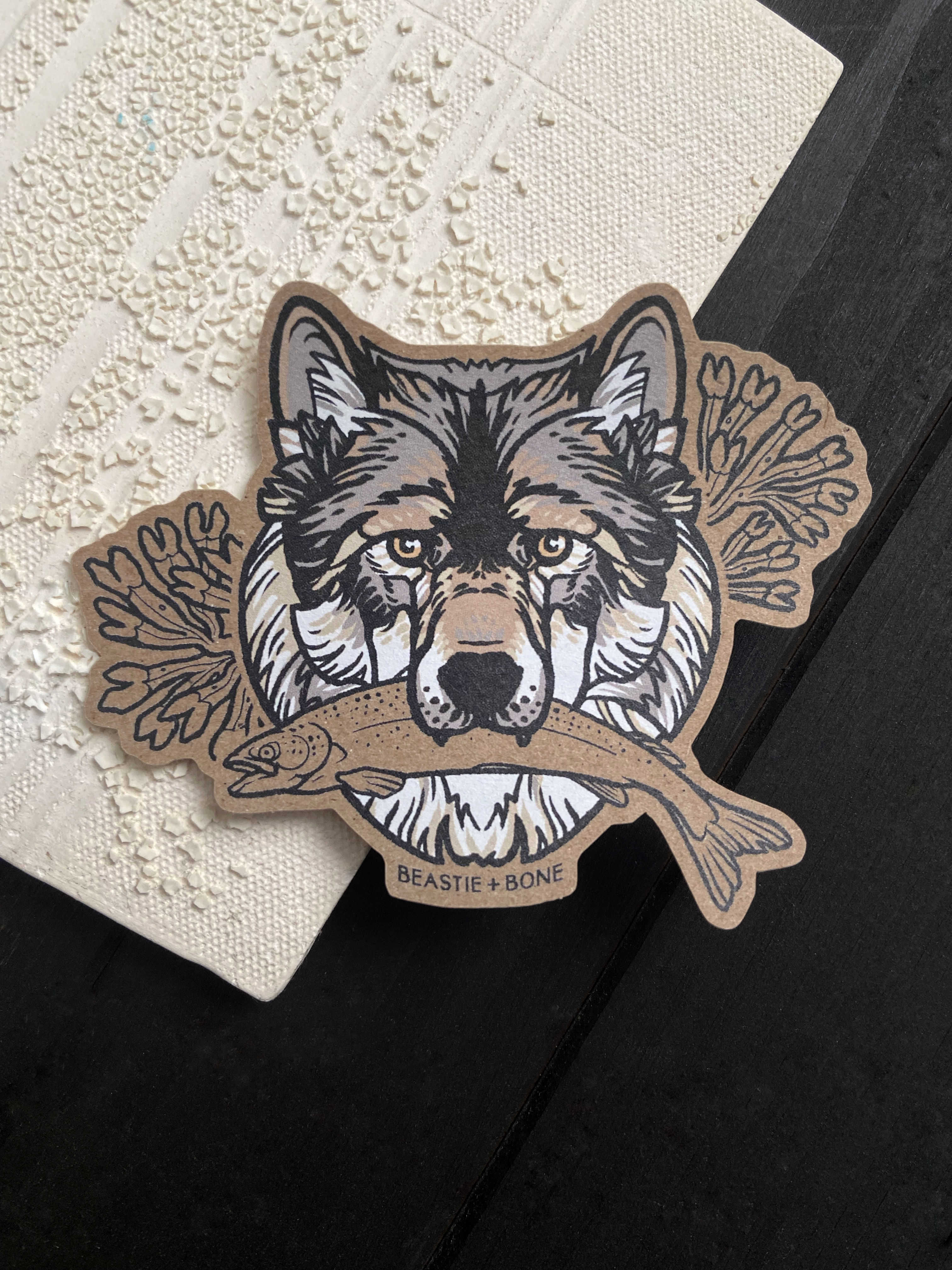 Sea Wolf Recycled Kraft Sticker