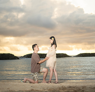sunset+proposal+beach+oahu+hawaii