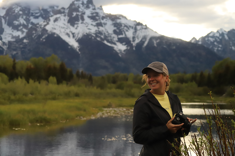 Person and mountains
