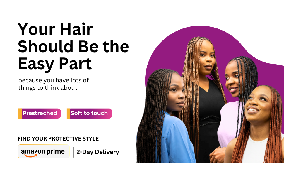 24 Inch Pre-Stretched for Knotless Braids Silky Synthetic Itch-Free Tangle-Free Micro Brai