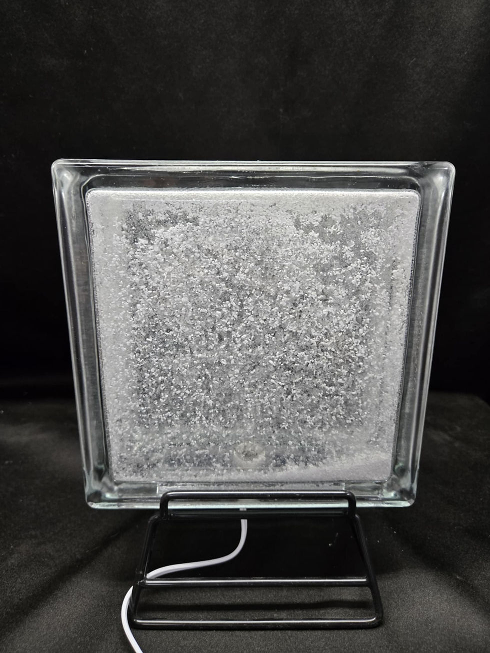 サムネイル： Custom Lit Decorative Solid Glass Block  With Heartwarming Cat Rescue Message