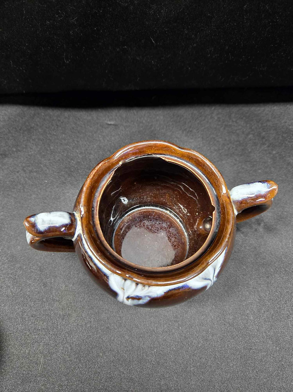 Thumbnail: Brown Drip Glazed Sugar Bowl w/Lid