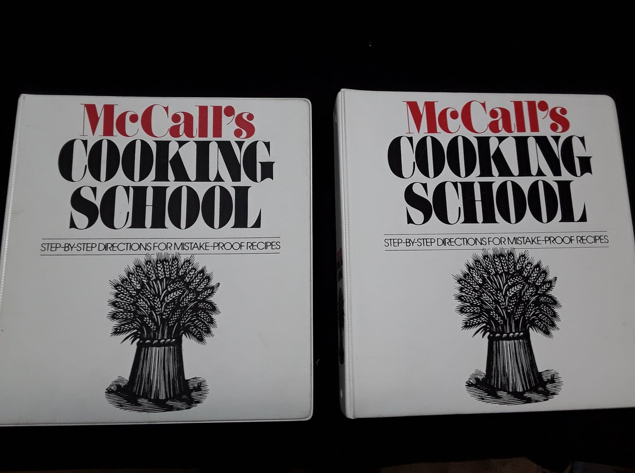 McCall's Cooking School Vol 1 & 2 Binders Mistake Proof Recipes Step By Step, Pr