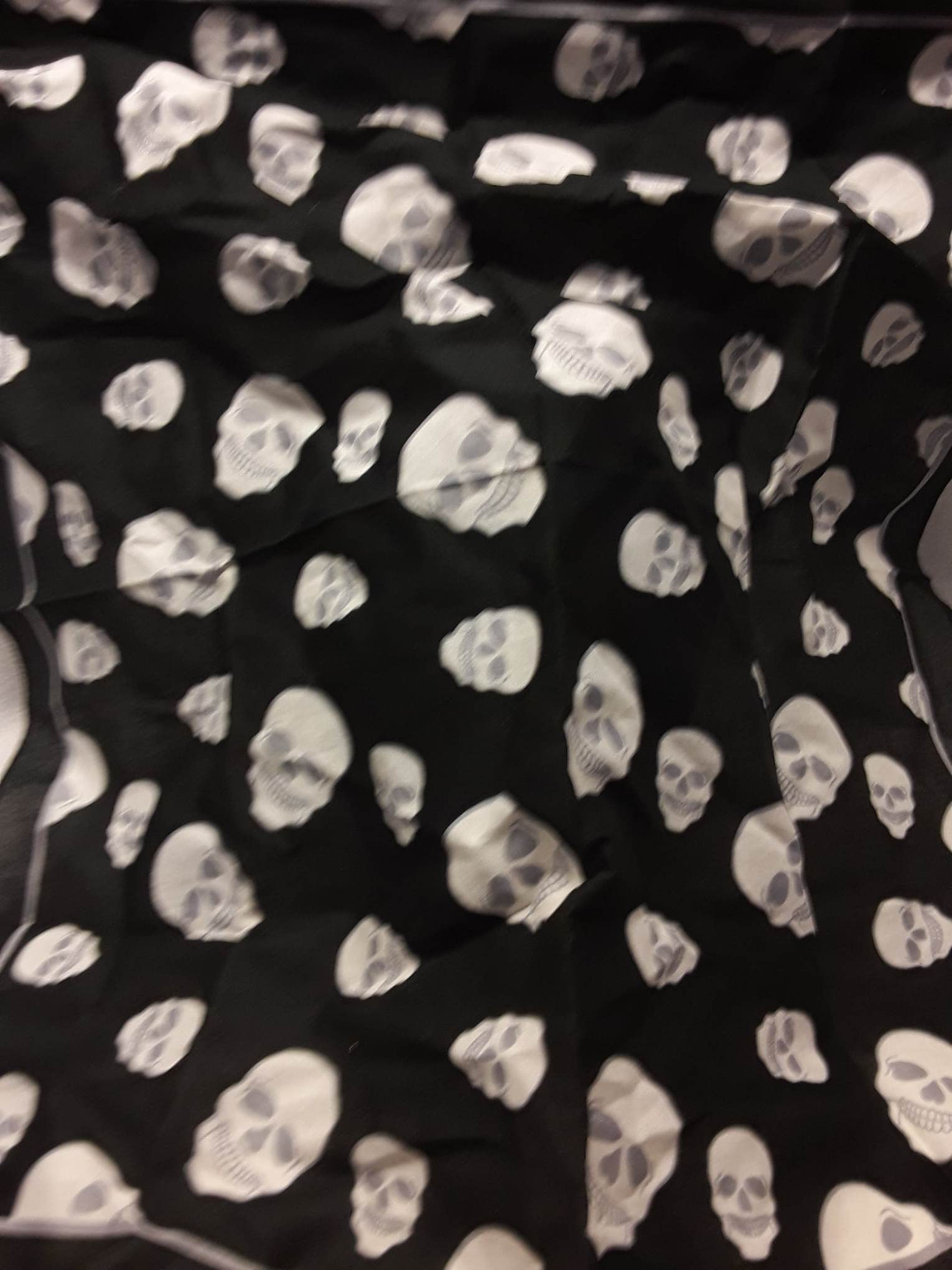 Scull Bandana, Size: 21" x 21" Colors: Black & White 100% Cotton