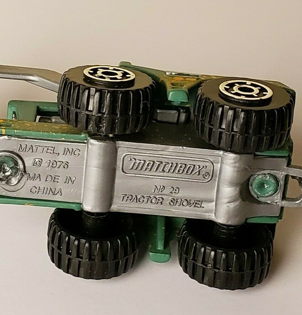 Thumbnail: Vintage Matchbox 1976  Green Tractor Shovel No. #29  *Factor mud look on bottom