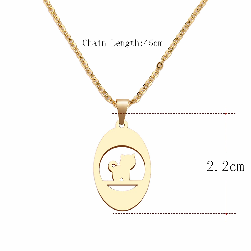 Miniature : Stainless Steel Necklace For Women or Men   Thinking Cat Pendant Choker Necklace