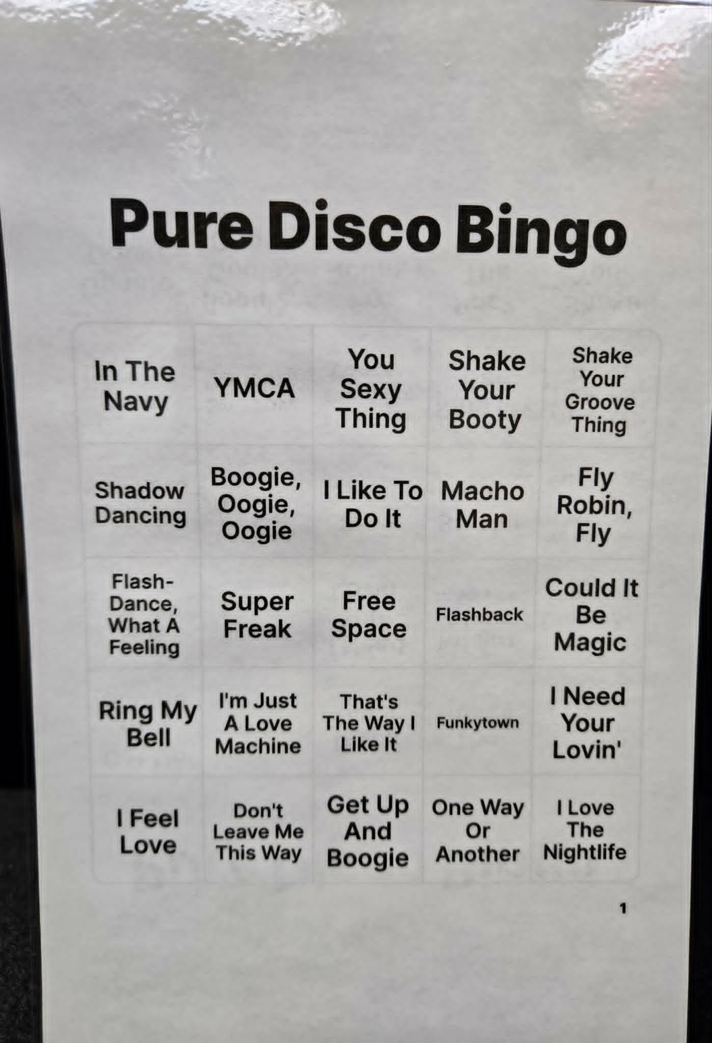 Pure Disco Music Bingo Cards, Size: 5.5" x 5.5" *Please Read Description