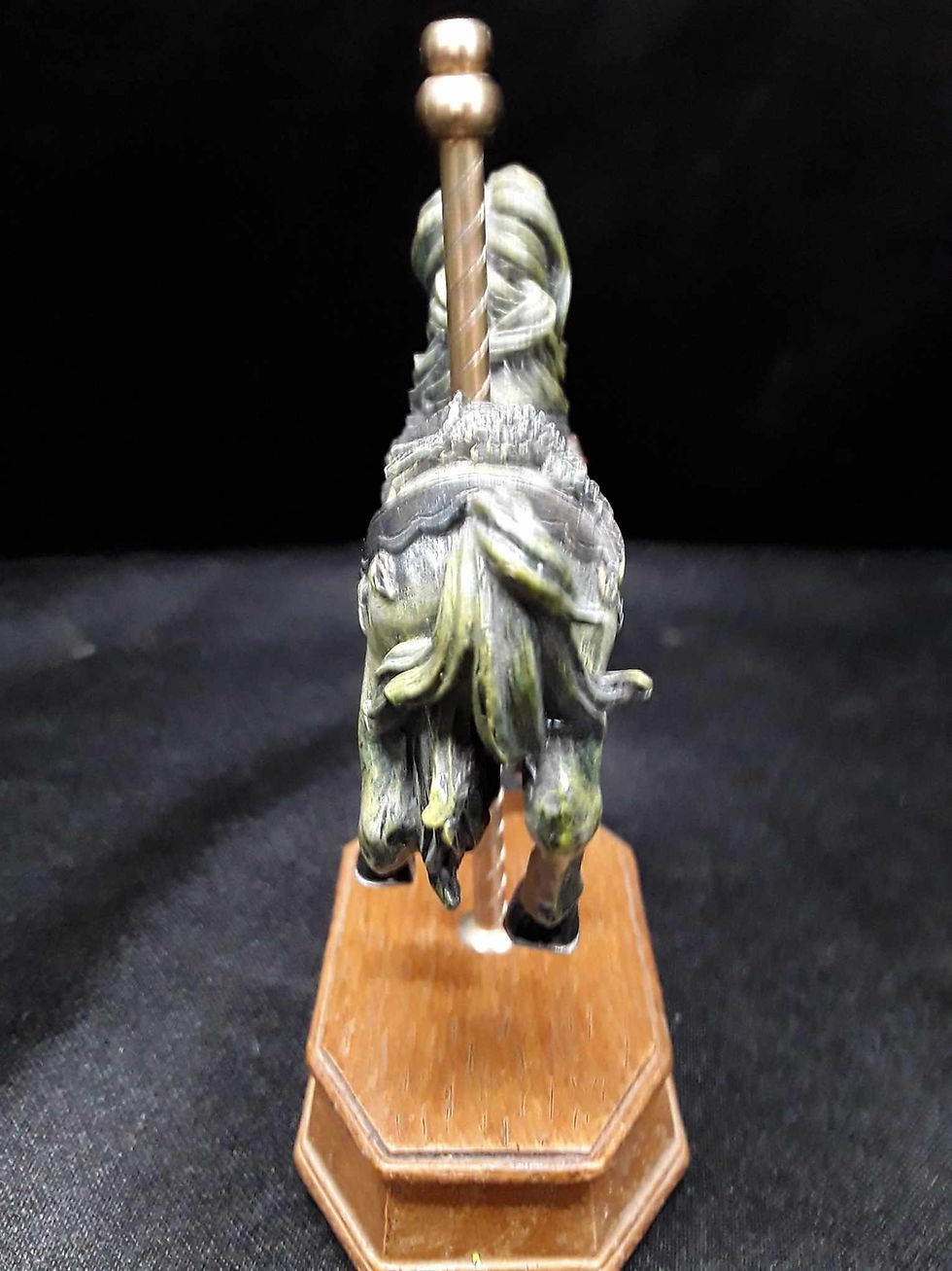 Thumbnail: Carousel Horse on Wooden Base w/ Colorful bead work, Size: 5" Tall x 3" Wide