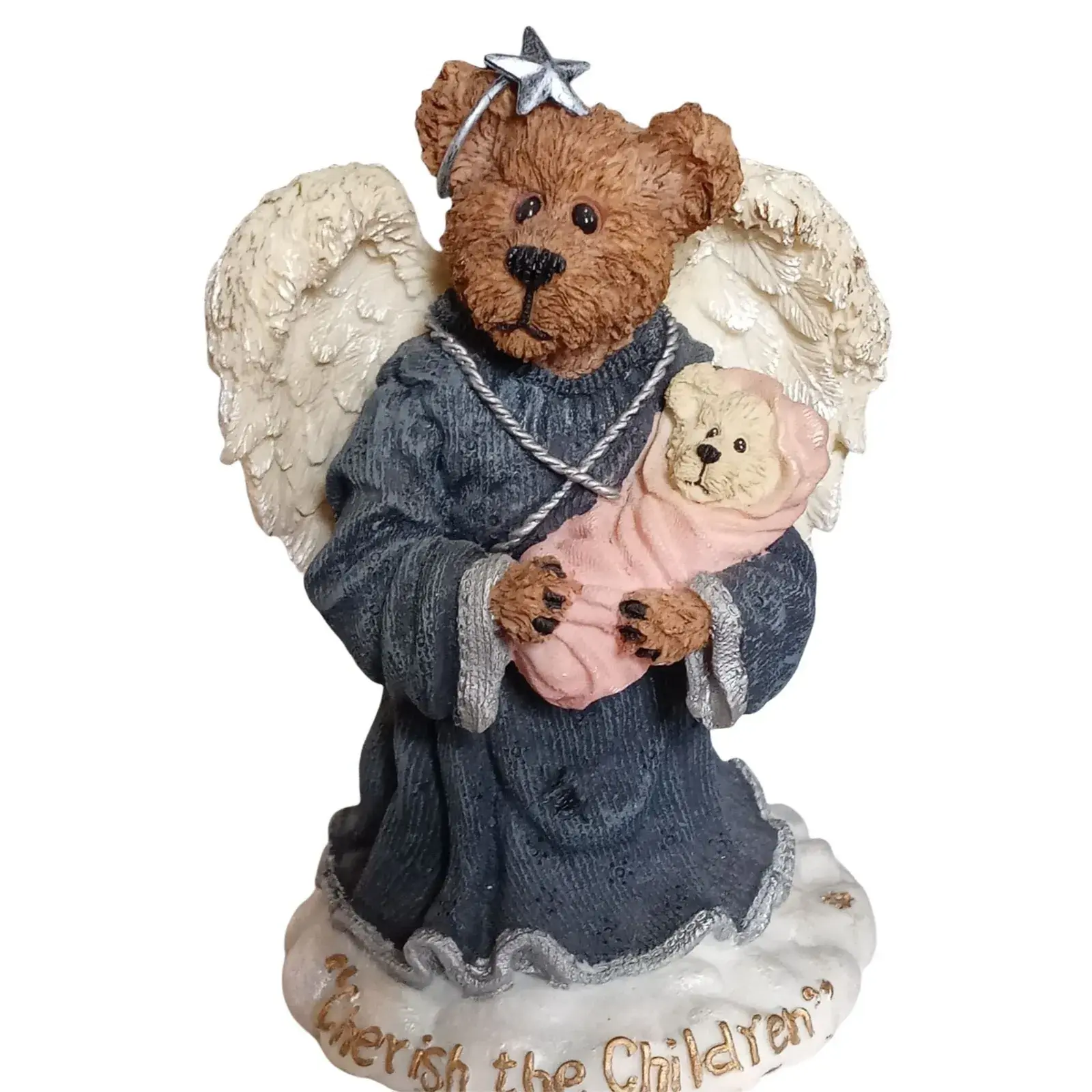 2000 Boyds Bear Figurine Charity Angelhug Cherish the Children Bearstone Collect