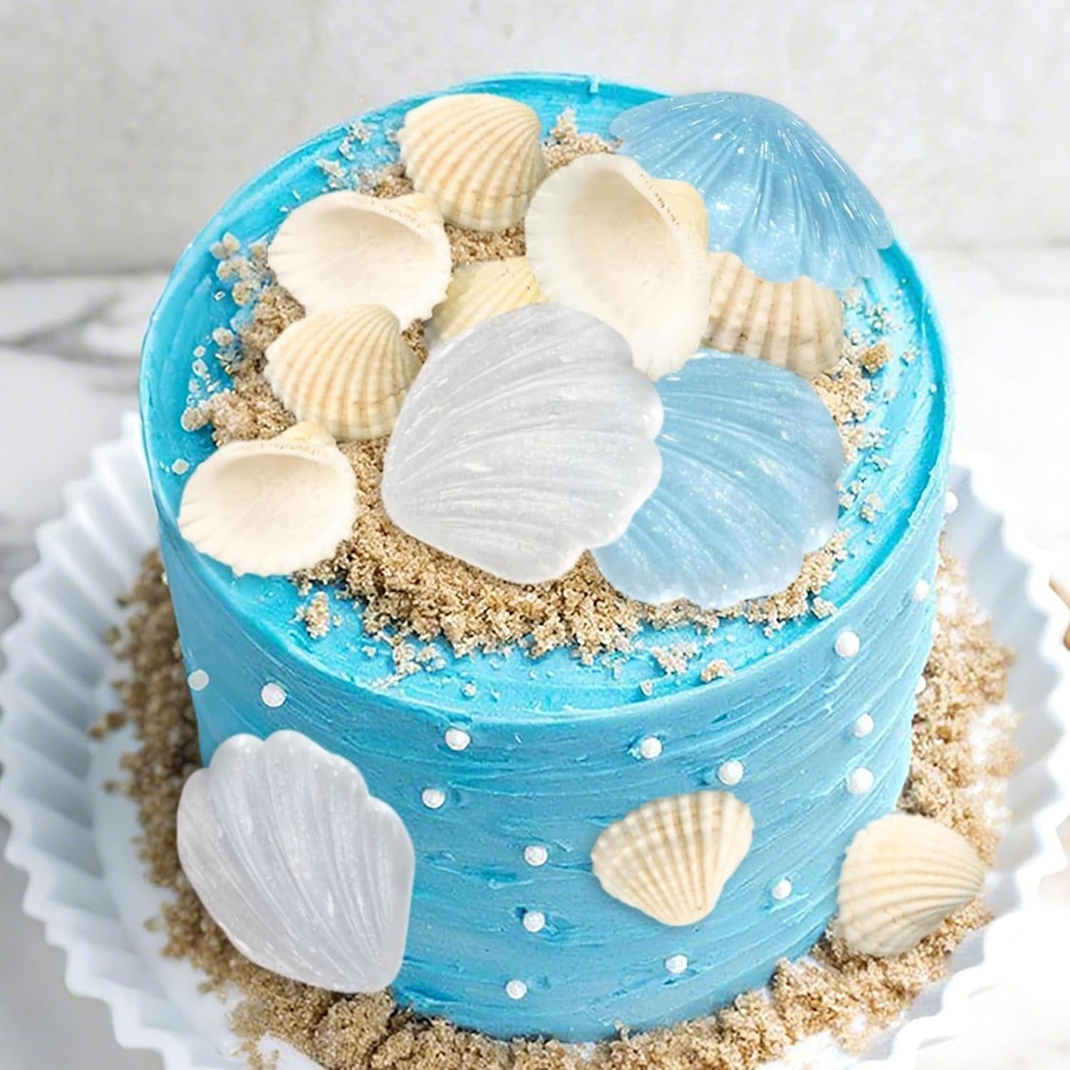 Coastal Cake Decorations Sea Shells Cake Decor Sea Ocean Party Favor Supplies