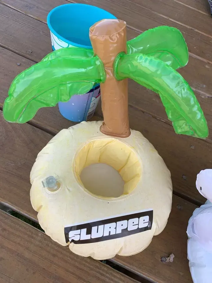 Thumbnail: Unicorn & Palm Tree, Inflatable Floating Cup, Drink Beverage Pool Floaty & Cups