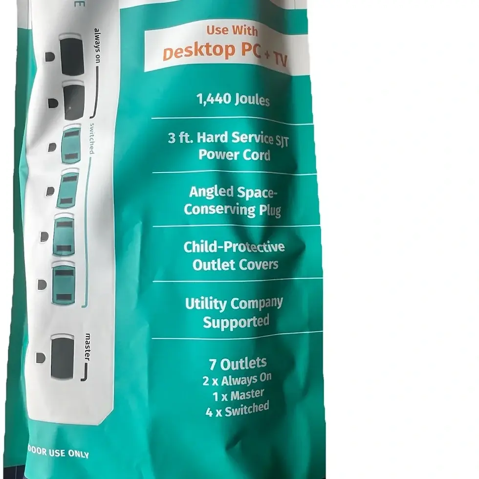 Thumbnail: Simply Conserve Tier 1,   7-Outlet Advanced Power Strip,  3' Cabl