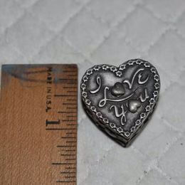 Thumbnail: Mini Heart Shape Pewter Trinket Box, w/ Heart Shape Earrings, Cover Turns into a