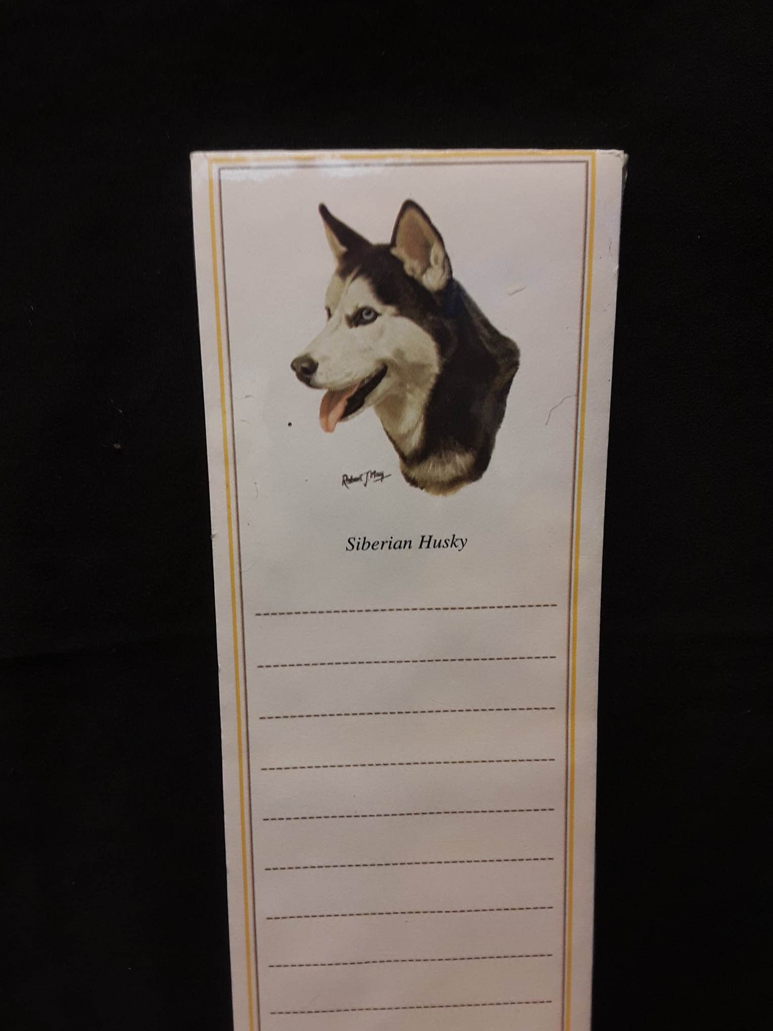 Magnetic Siberian Husky Notepad  Size: 9.50" x 2.75"