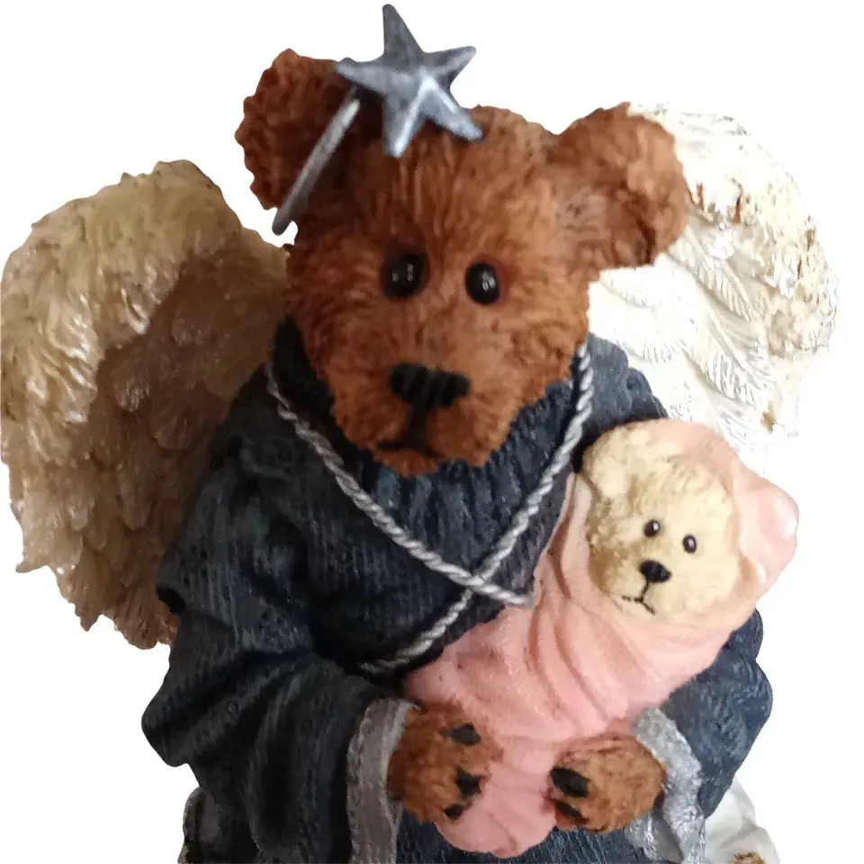 Thumbnail: 2000 Boyds Bear Figurine Charity Angelhug Cherish the Children Bearstone Collect