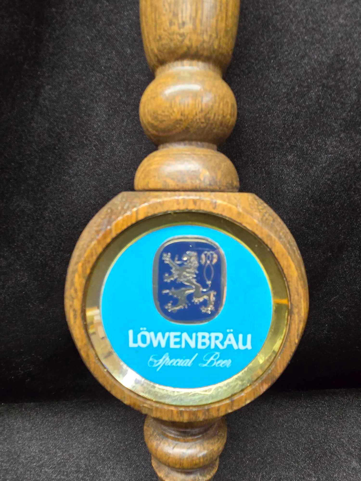 Lowenbrau 3 Sided Wooden Tap Handel