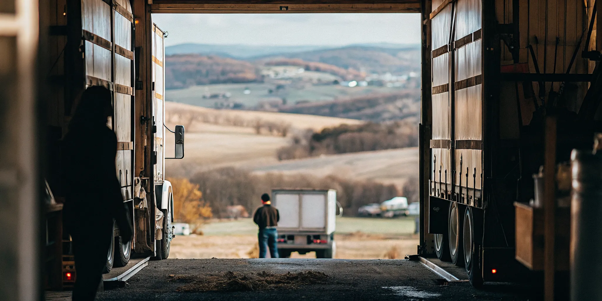 Shipping container delivery access route and prepared gravel placement area