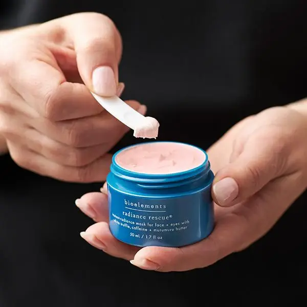 Thumbnail: Bioelments Radiance Rescue an instant Radiance mask works to keep skins barrier strengthened while increasing the moisture and bounce in the skin 