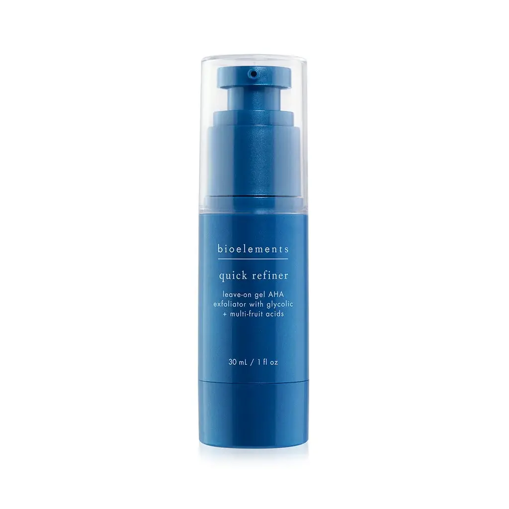Bioelements Quick Refiner a leave on AHA exfoliator with glycolic and multi fruit acids 