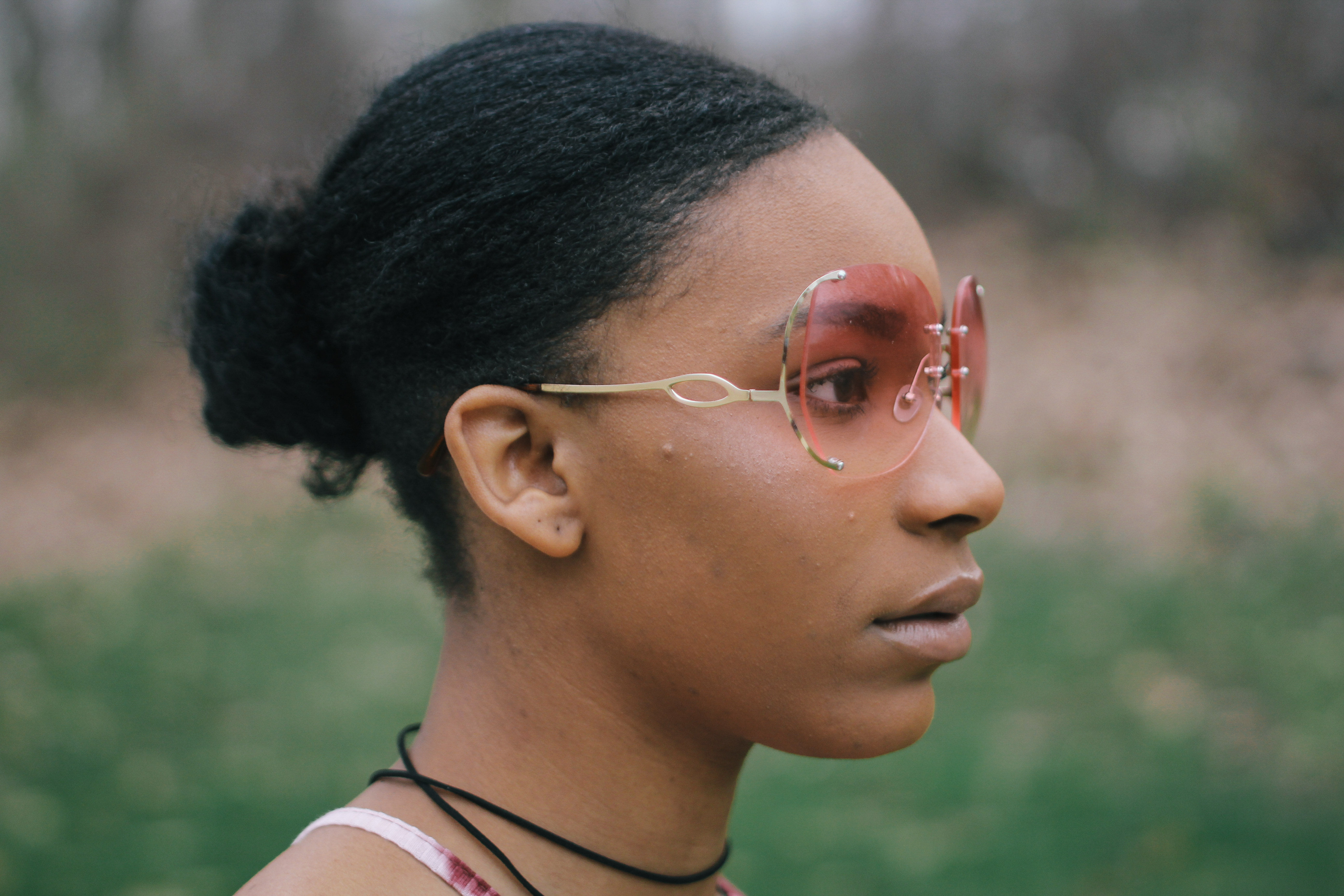 oversized rimless sunglasses