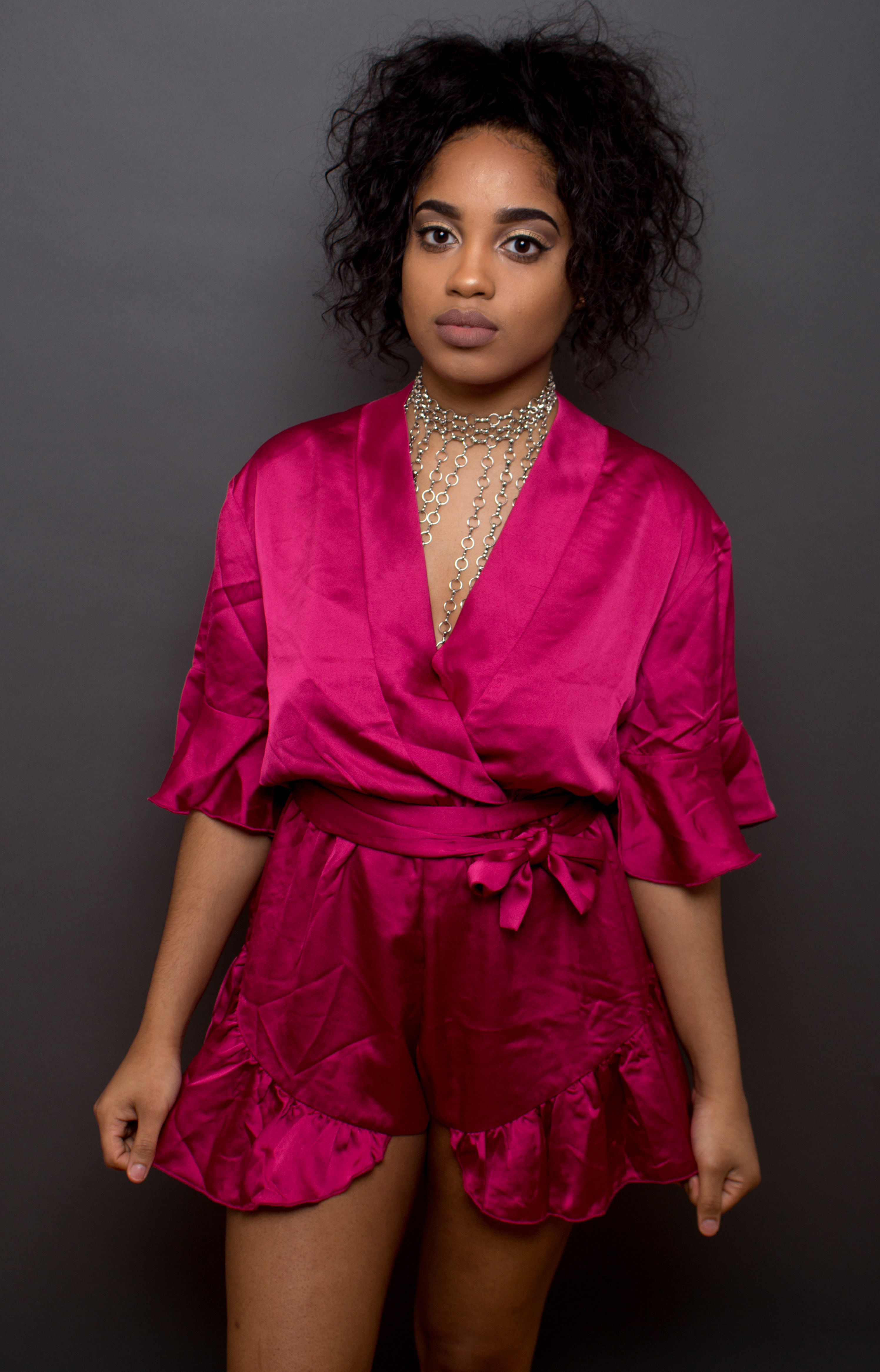 Cheap Pink Magenta Red Robe with Tie