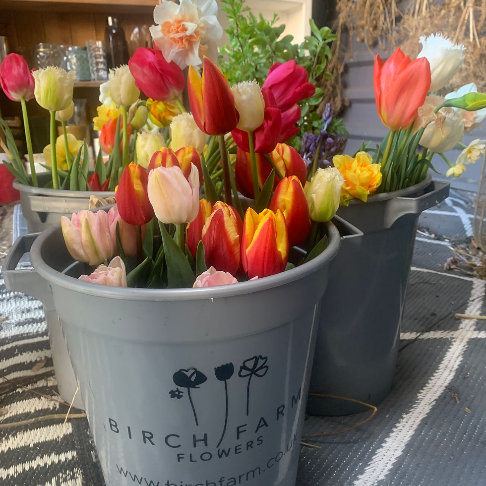 Thumbnail: Arrangers bucket of flowers