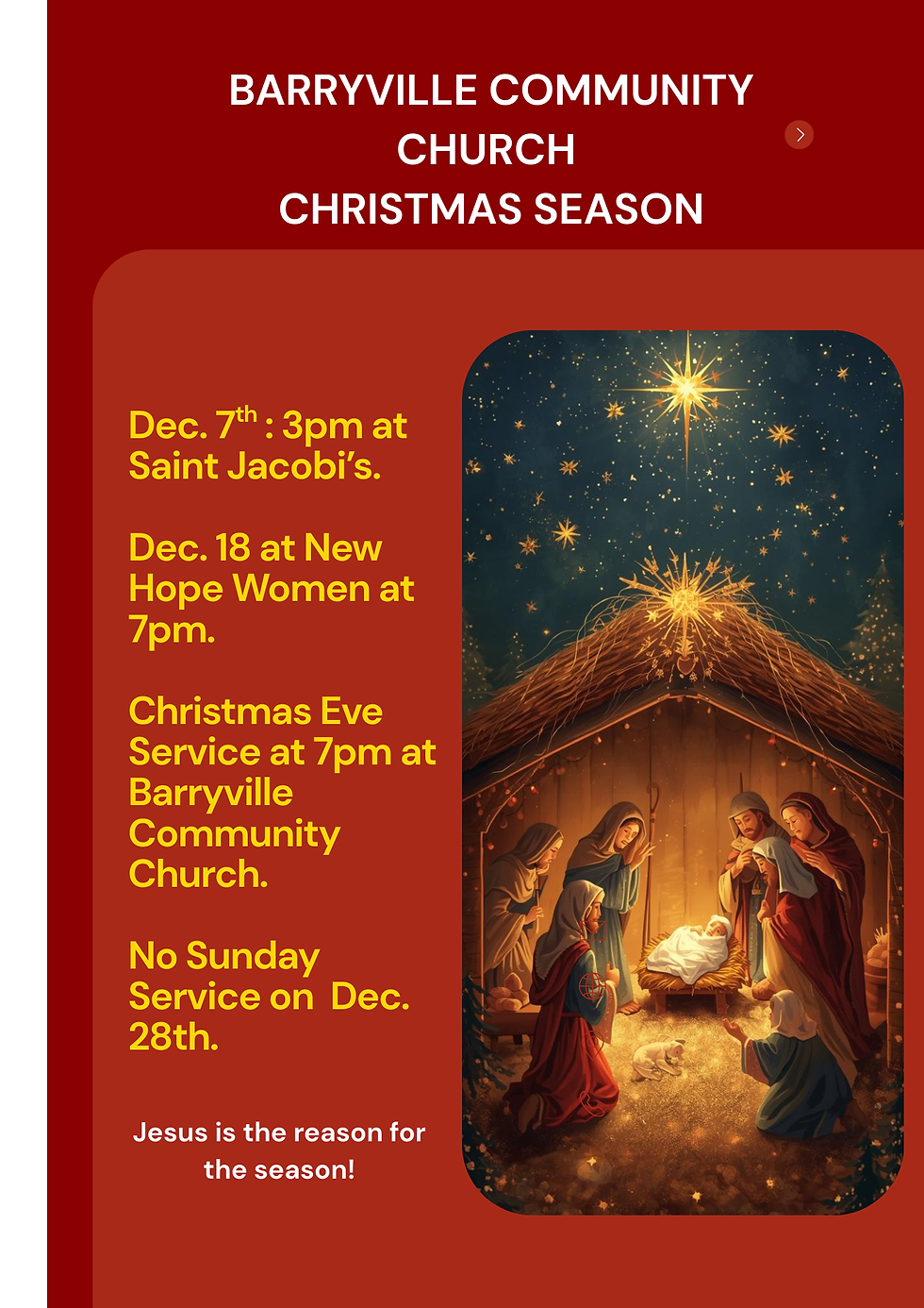 Barryville Community Church Christmas Season
