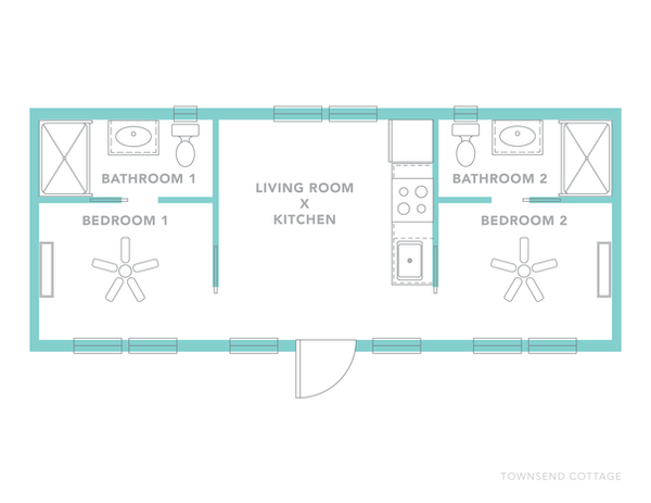 Floor plan of tiny cabin