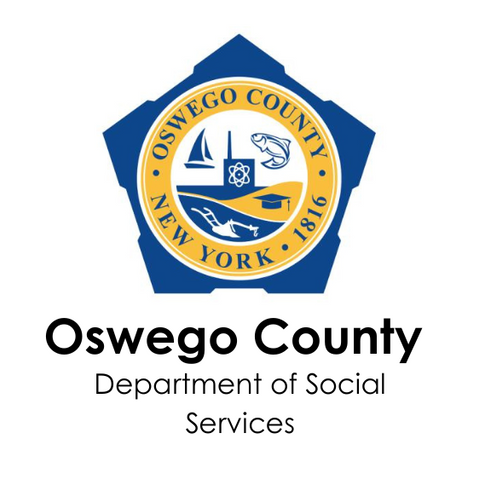 Seal of Oswego County. Text says Oswego County Department of Social Services