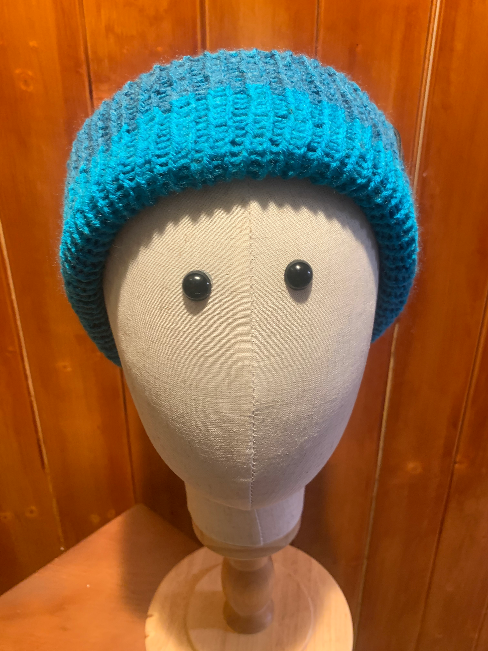 Thumbnail: Handmade Blue/ Gray/ Brown, Acrylic/Cotton Slouchy hat