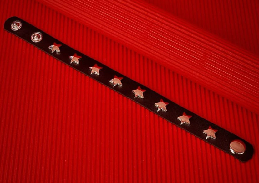 Thumbnail: Star design PU leather bracelet 